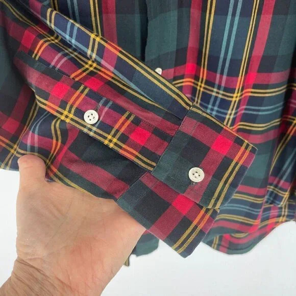 Ralph Lauren Vintage Blake Button Down Blue Multi Plaid Long Sleeve Shirt Men S - Picture 5 of 7